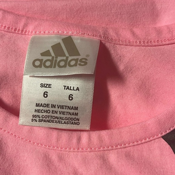 ADIDAS Little Girls Graphic Tees , short sleeve Size 6 Pink Color - Picture 3 of 8